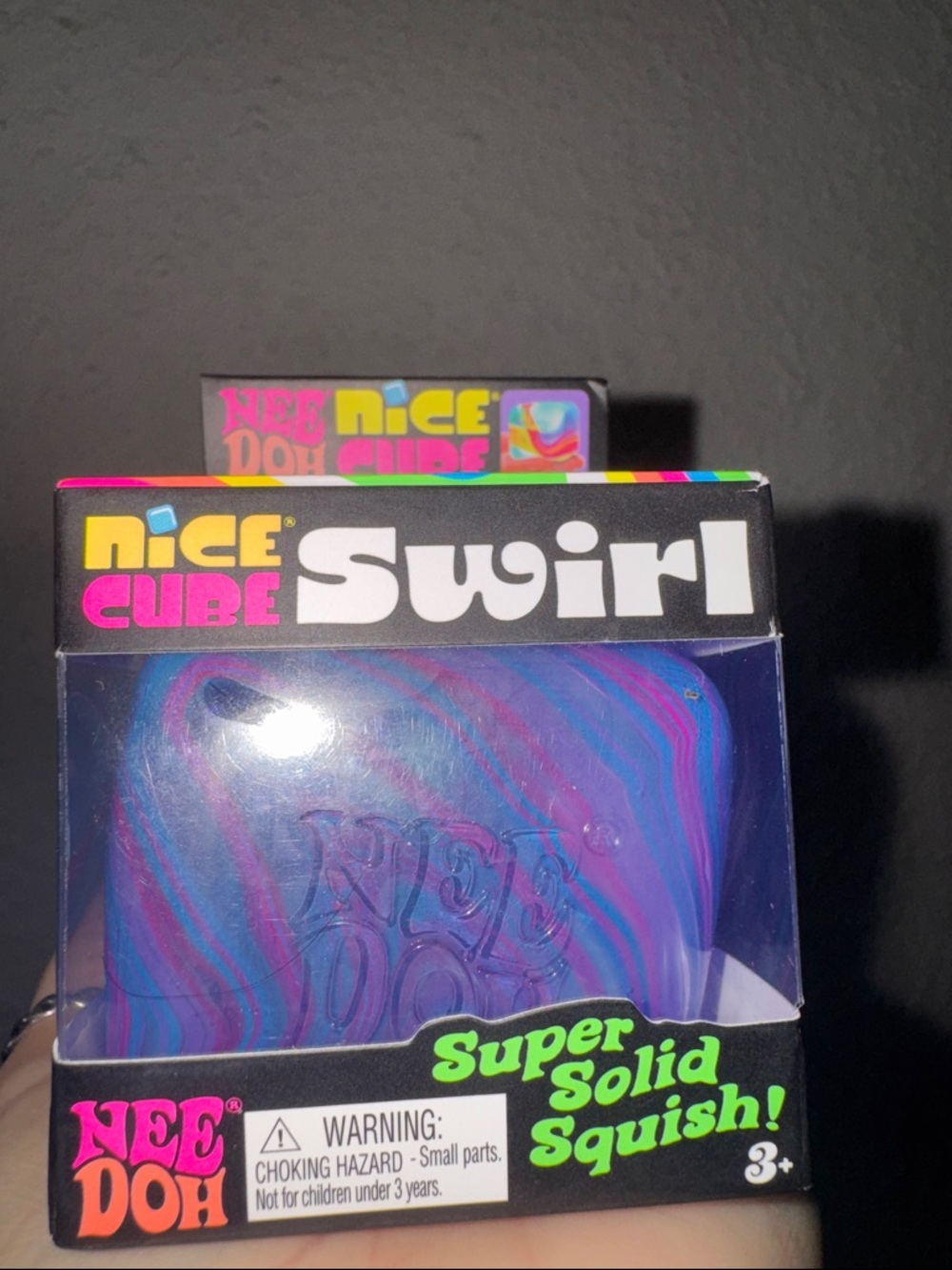 NeeDoh Nice Cube Swirl Kids Squishy Toy - Purple Blue Swirl